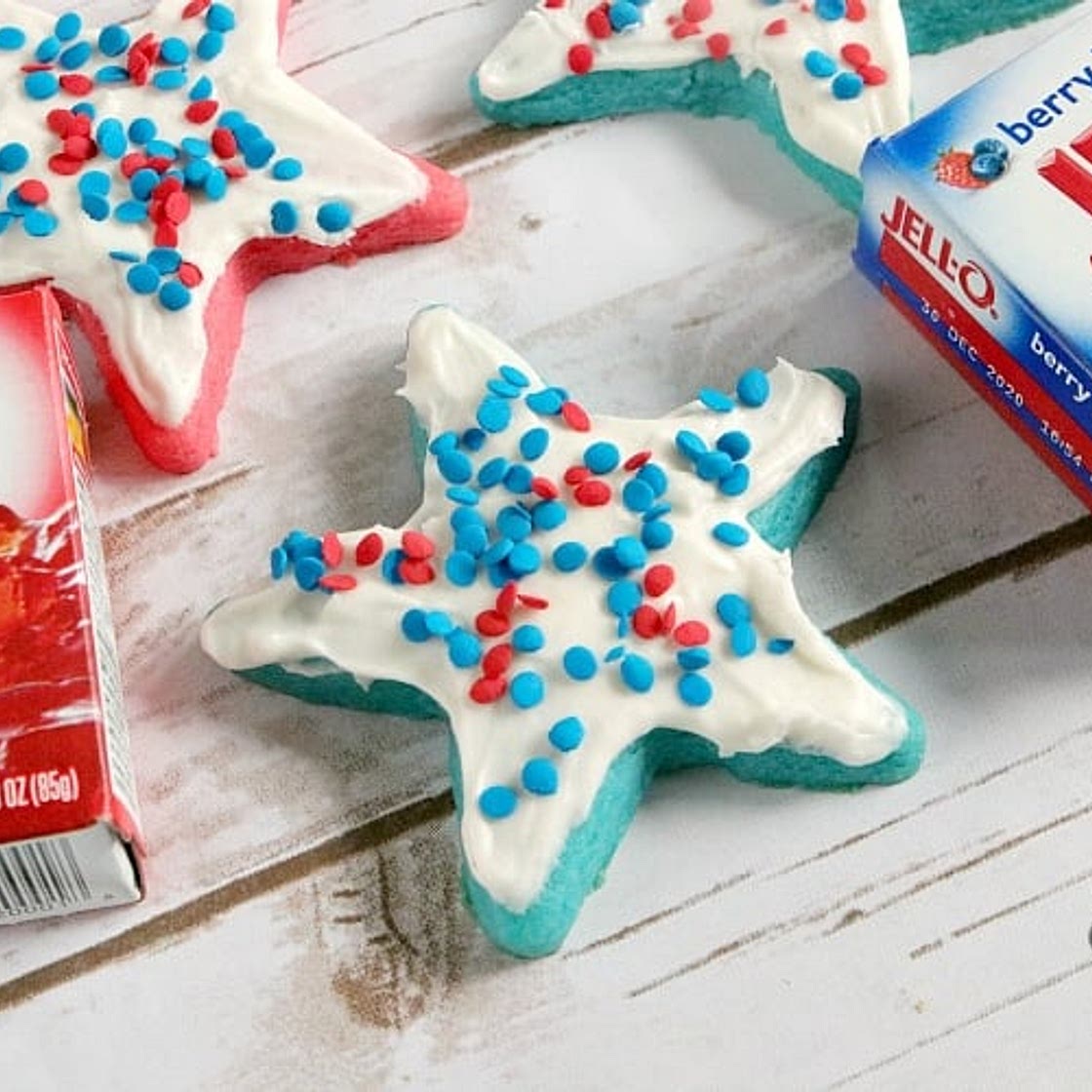 PATRIOTIC JELLO SUGAR COOKIES