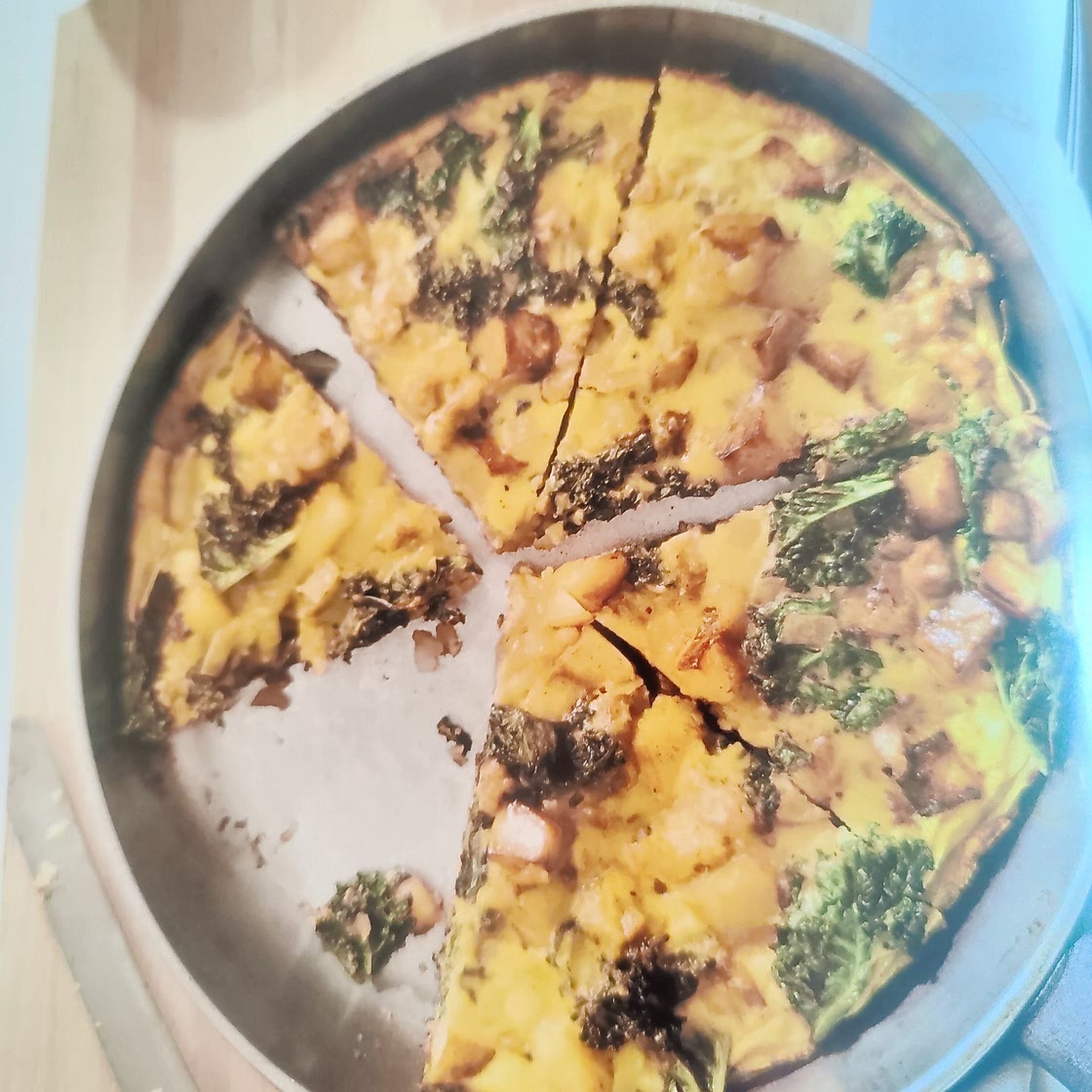 Winter potato, kale, and sausage frittata