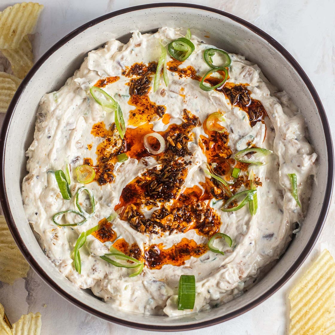 Sour Cream Dip With Spicy Tadka Recipe