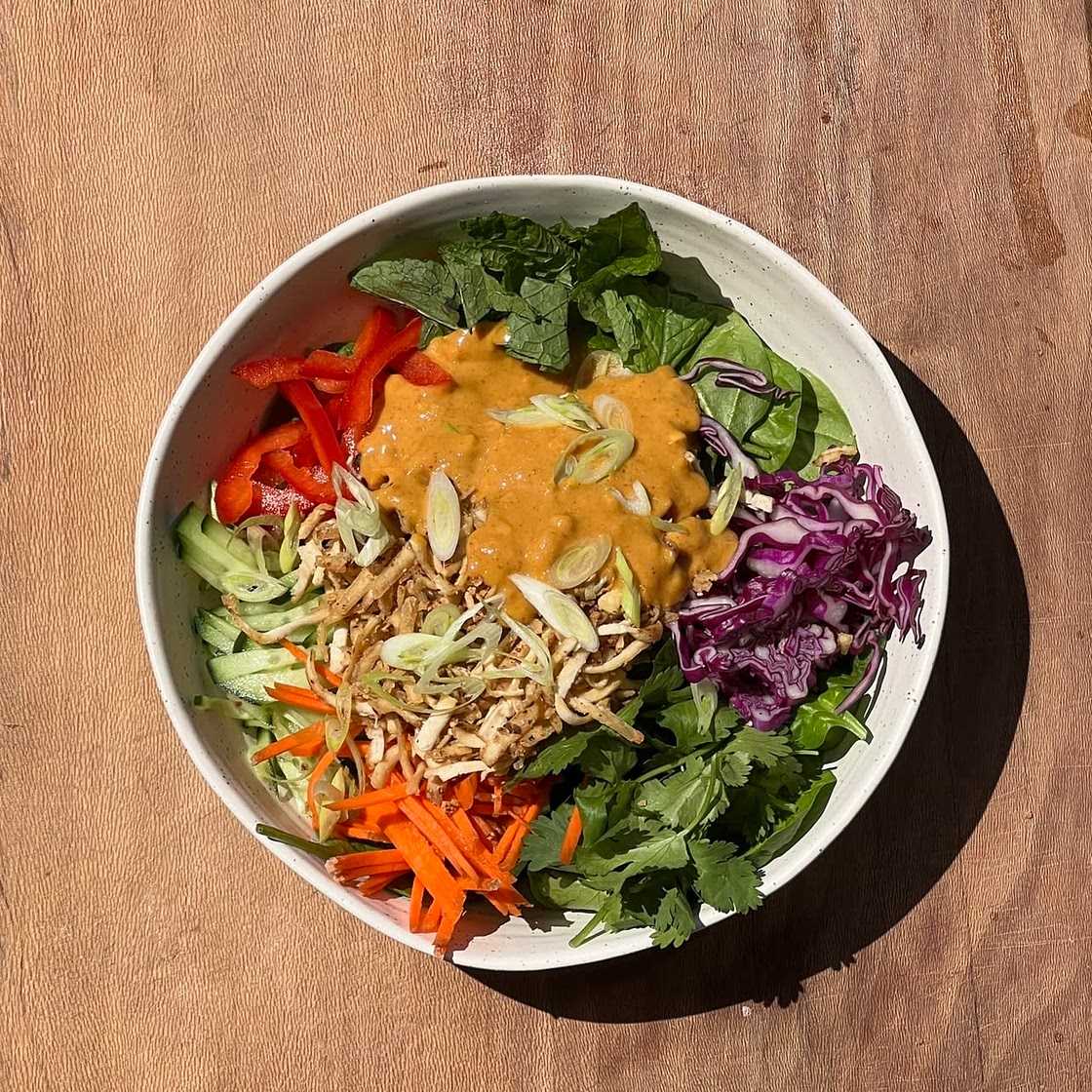Shredded Tofu Salad with Peanut Sauce
