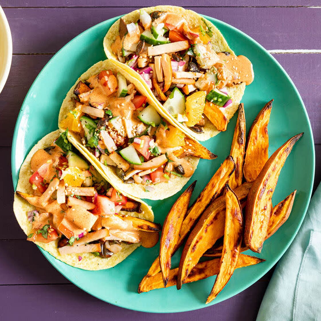 Chicken taco's with orange juice salsa