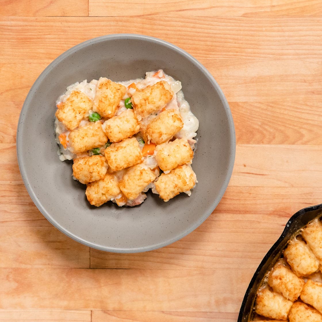 Chicken Pot Pie Tater Tot Hotdish
