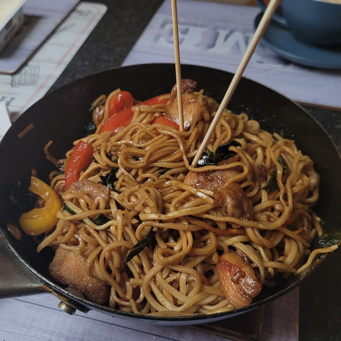 96. Honey Soy Glazed “Chicken” and Noodles