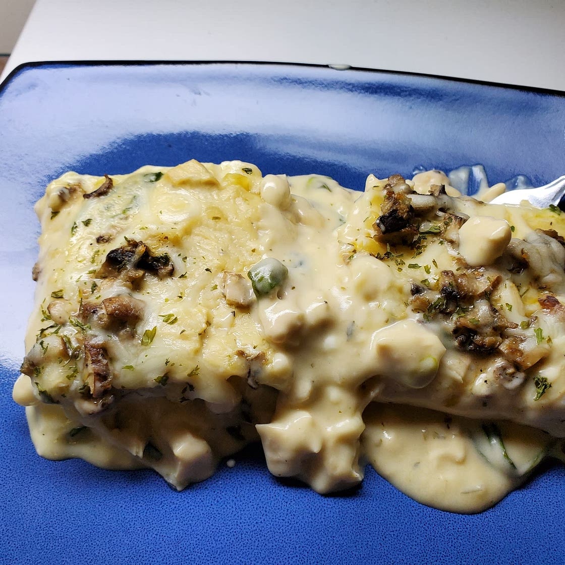 White Chicken and Spinach Lasagna Roll ups