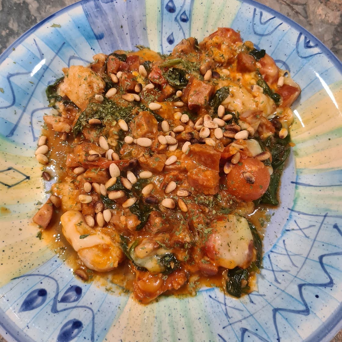 CHORIZO, CAVOLO NERO AND COD