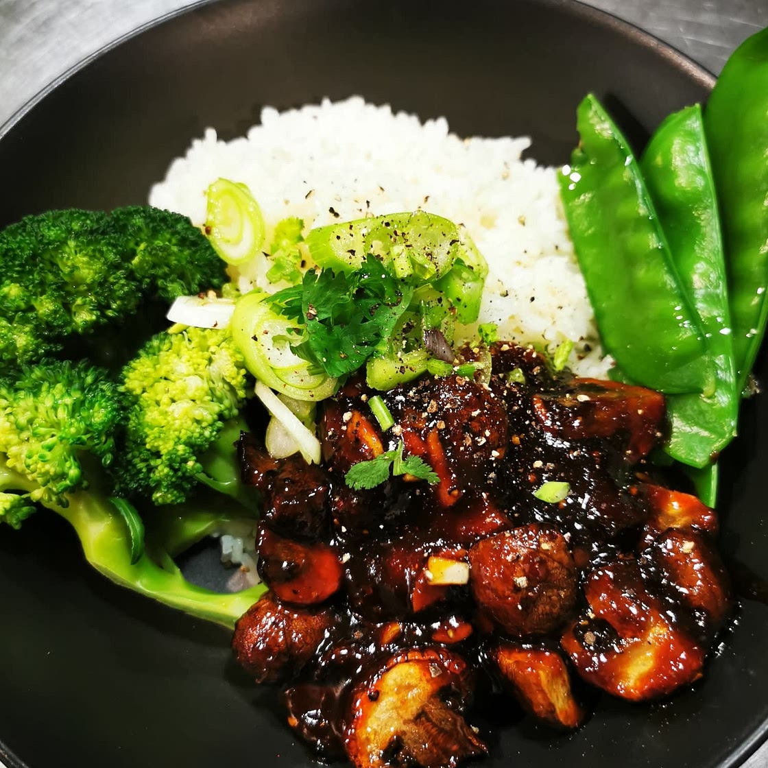 Sticky Sesame Mushrooms Baked