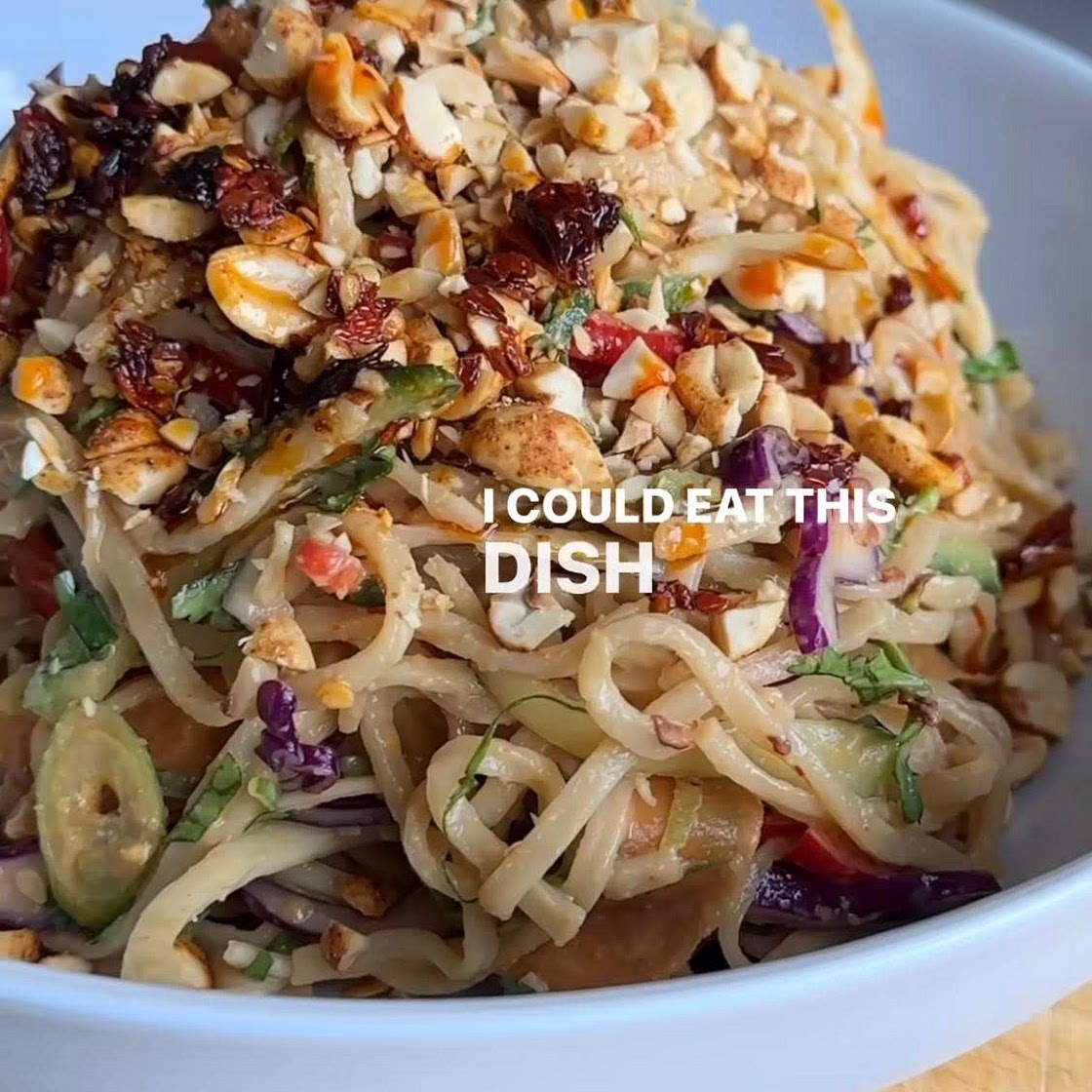 Rainbow noodle salad
