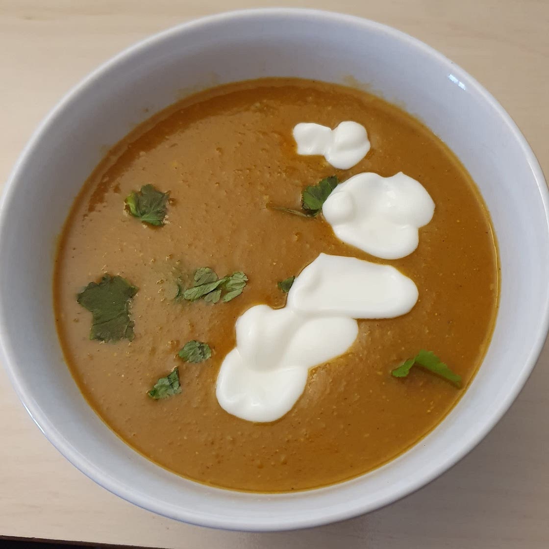 Spiced lentil & butternut squash soup
