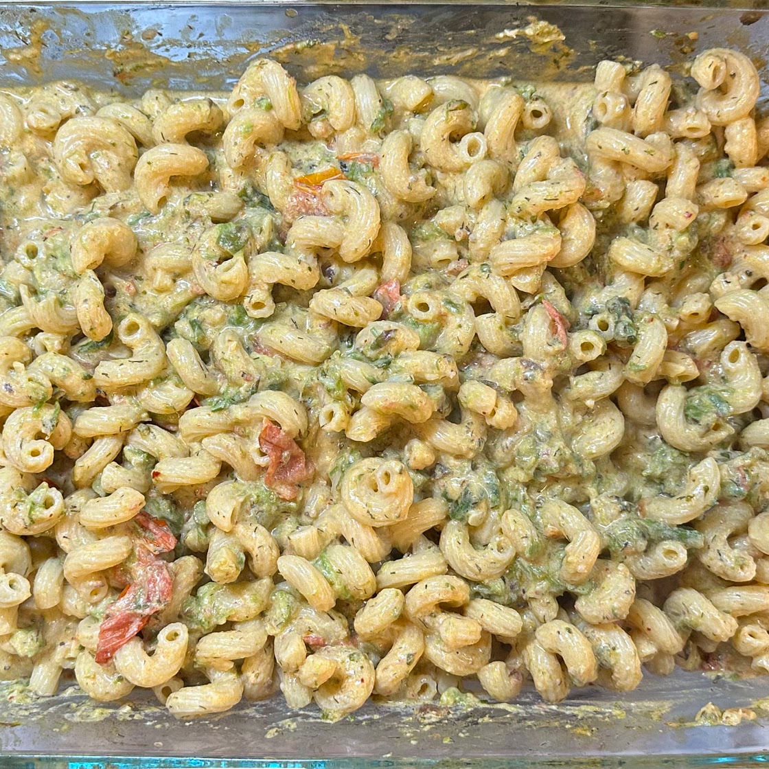 Baked Boursin Pasta with Asparagus