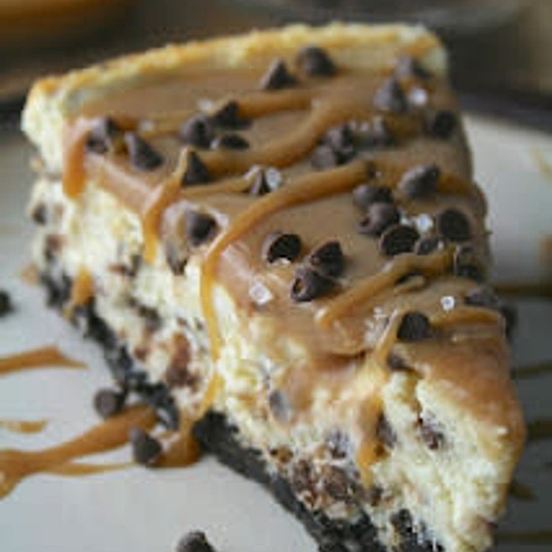 Salted Caramel Chocolate Chip Cheesecake