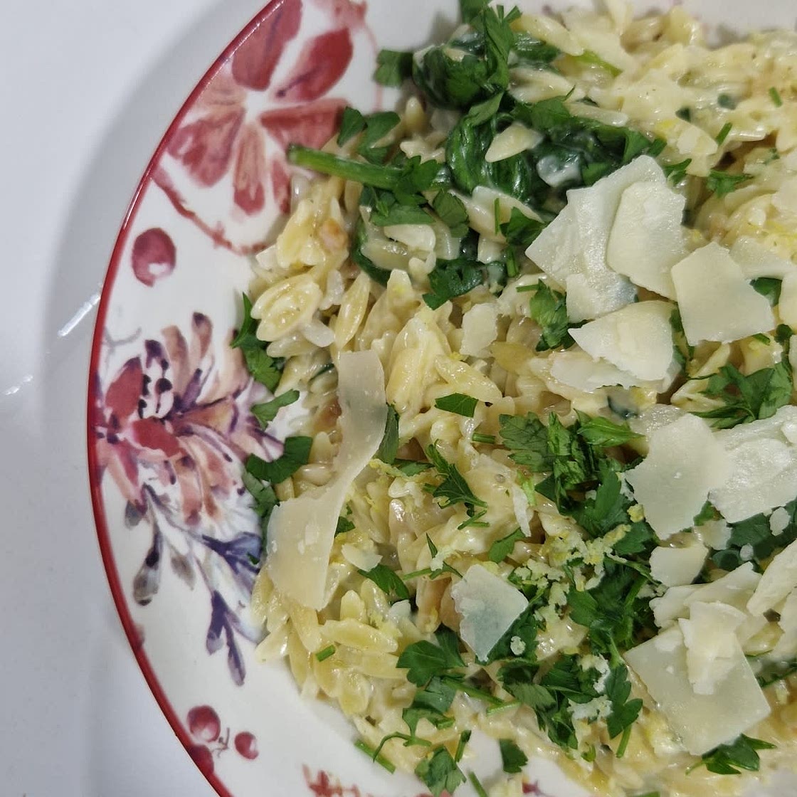 Creamy Spinach Lemon Orzo