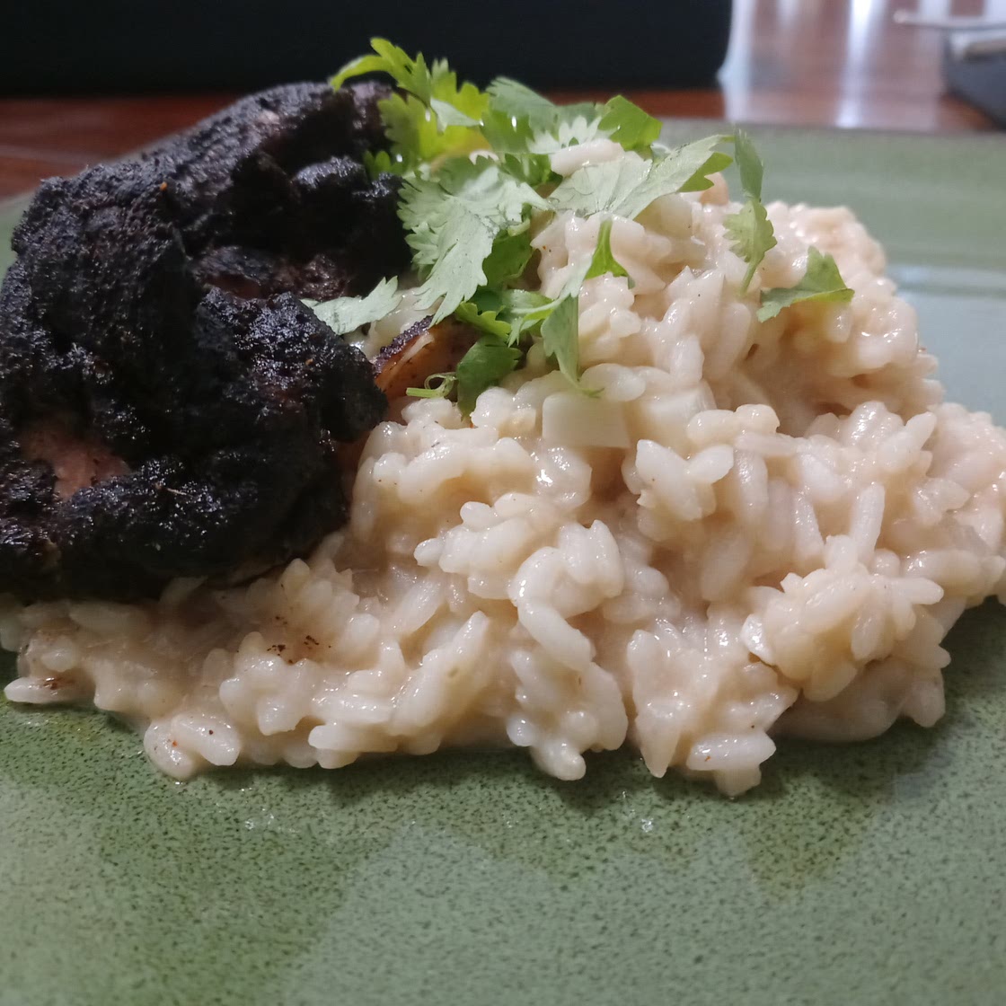 Cocoa Spiced Chicken with Creamy risotto delight