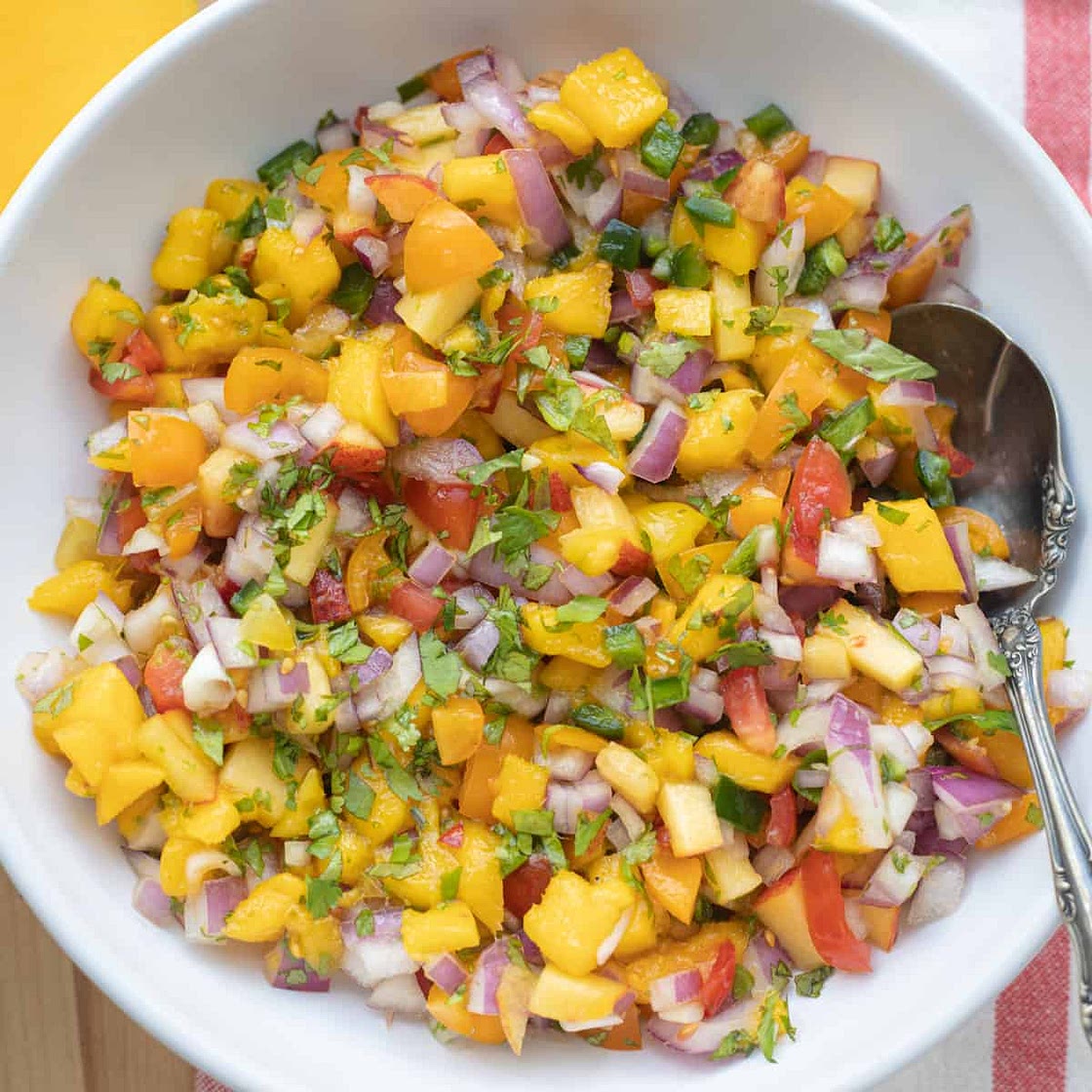 Mango Peach Salsa (with Tomatoes)