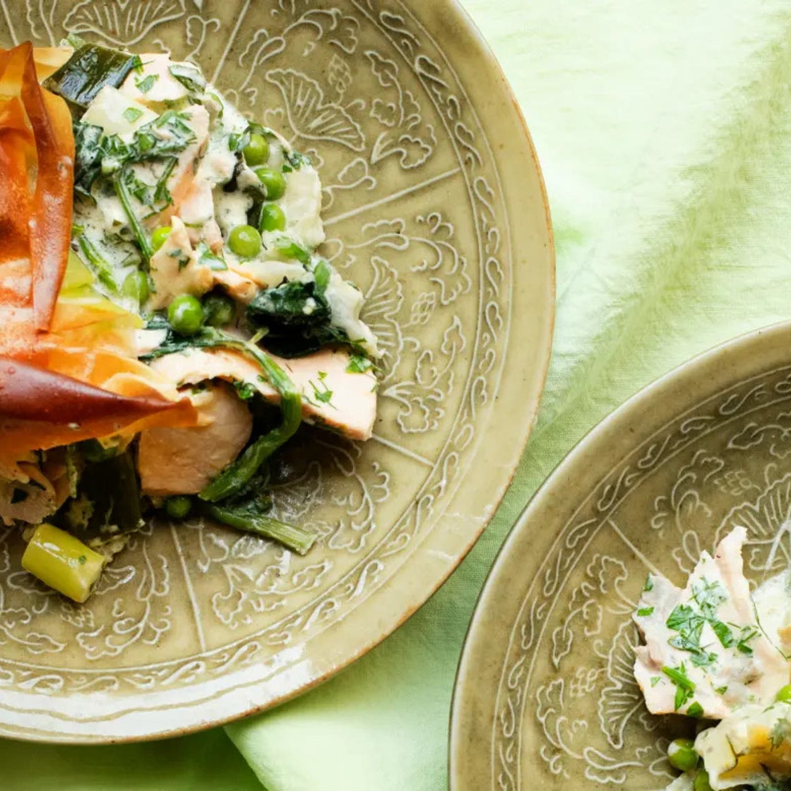 Salmon and spinach pie