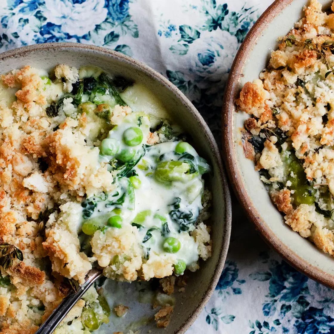 Green vegetable crumble