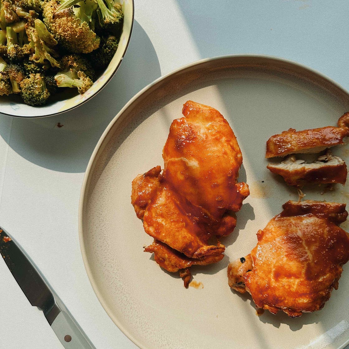 Baked Gochujang Chicken Thighs and Broccoli