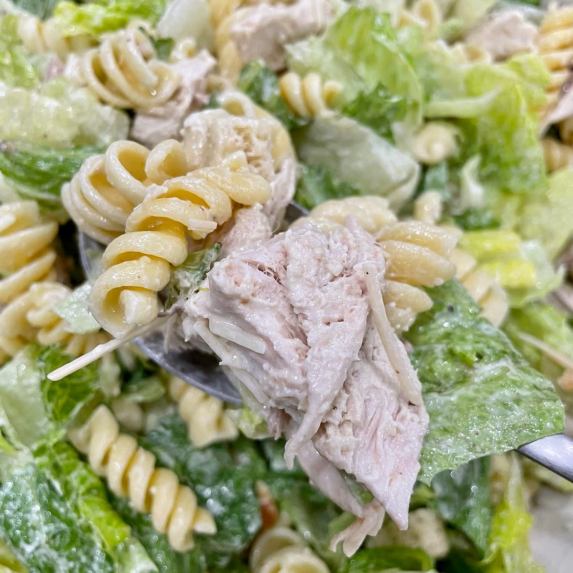 Chicken Caesar pasta salad