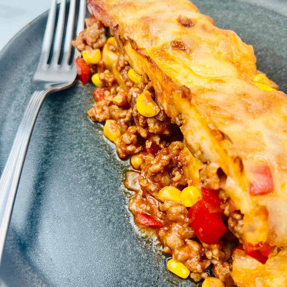 Potato Gratin With Minced Meat And Peppers