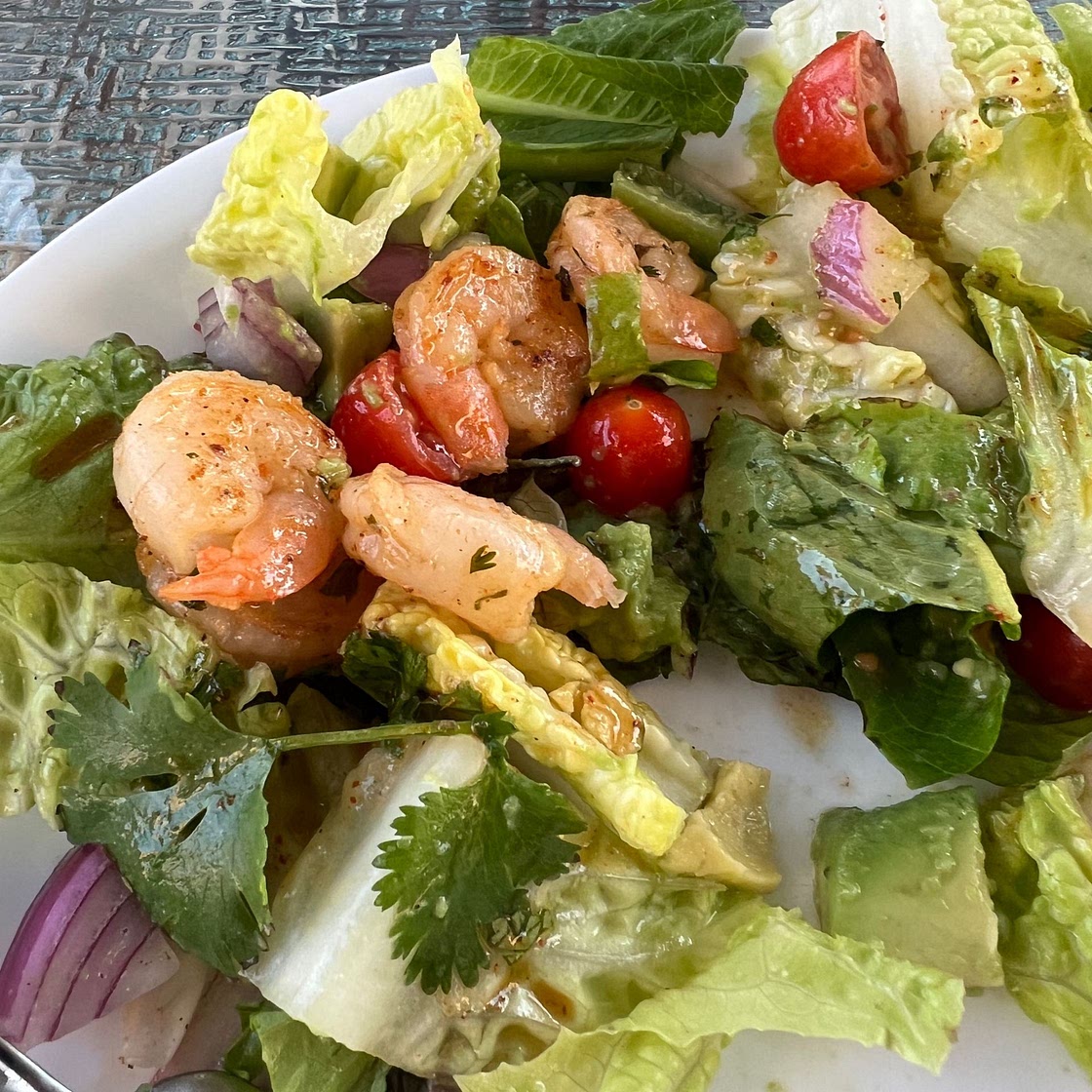 Shrimp and Avocado Taco Salad
