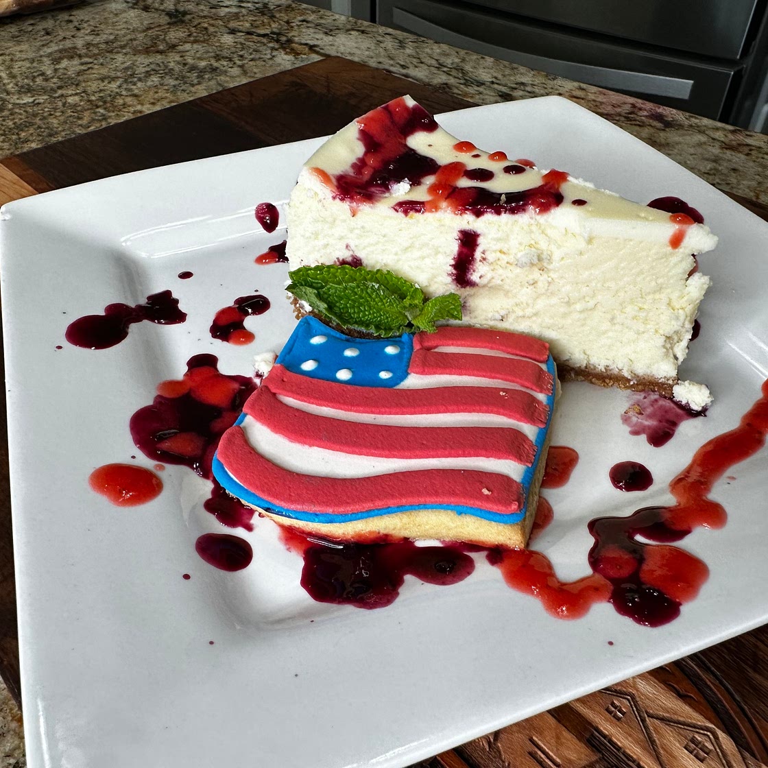 RED WHITE & BLUE CHEESECAKE