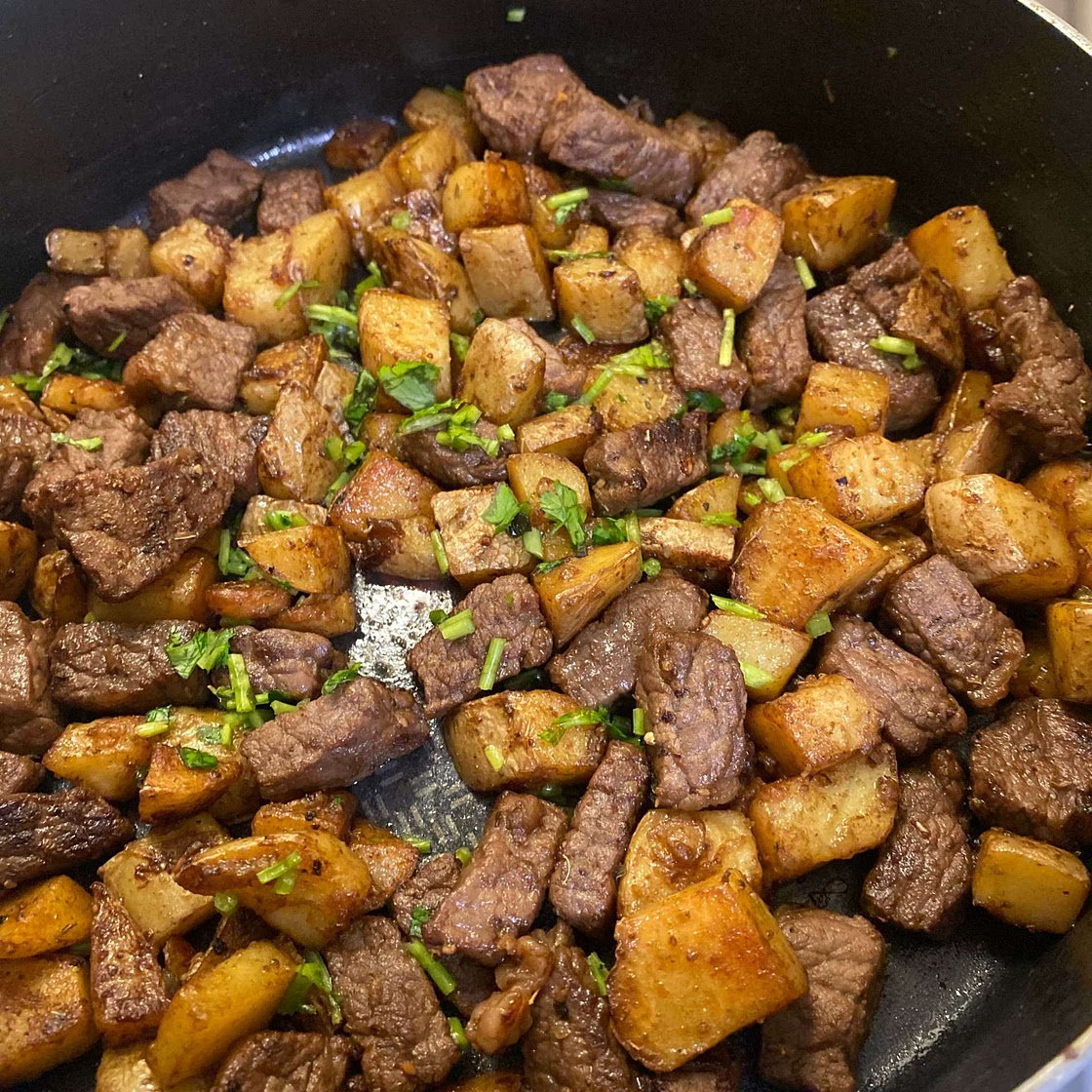 Asian Steak Bites and Potatoes