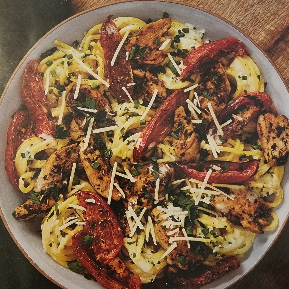 Tuscan Tomato Chicken Spaghetti