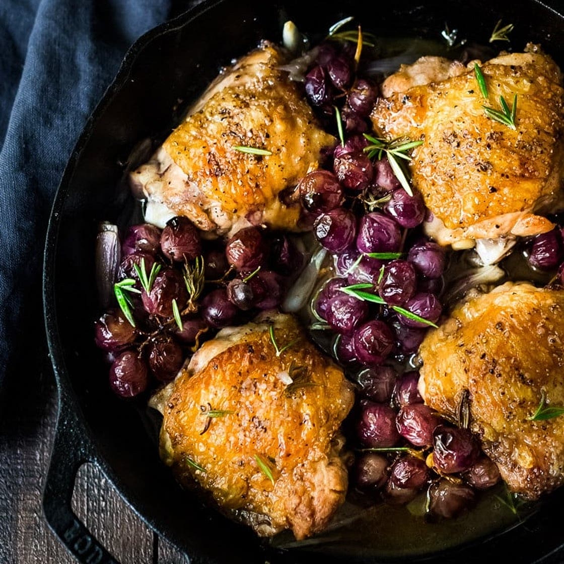 Pan-Roasted Chicken with Grapes