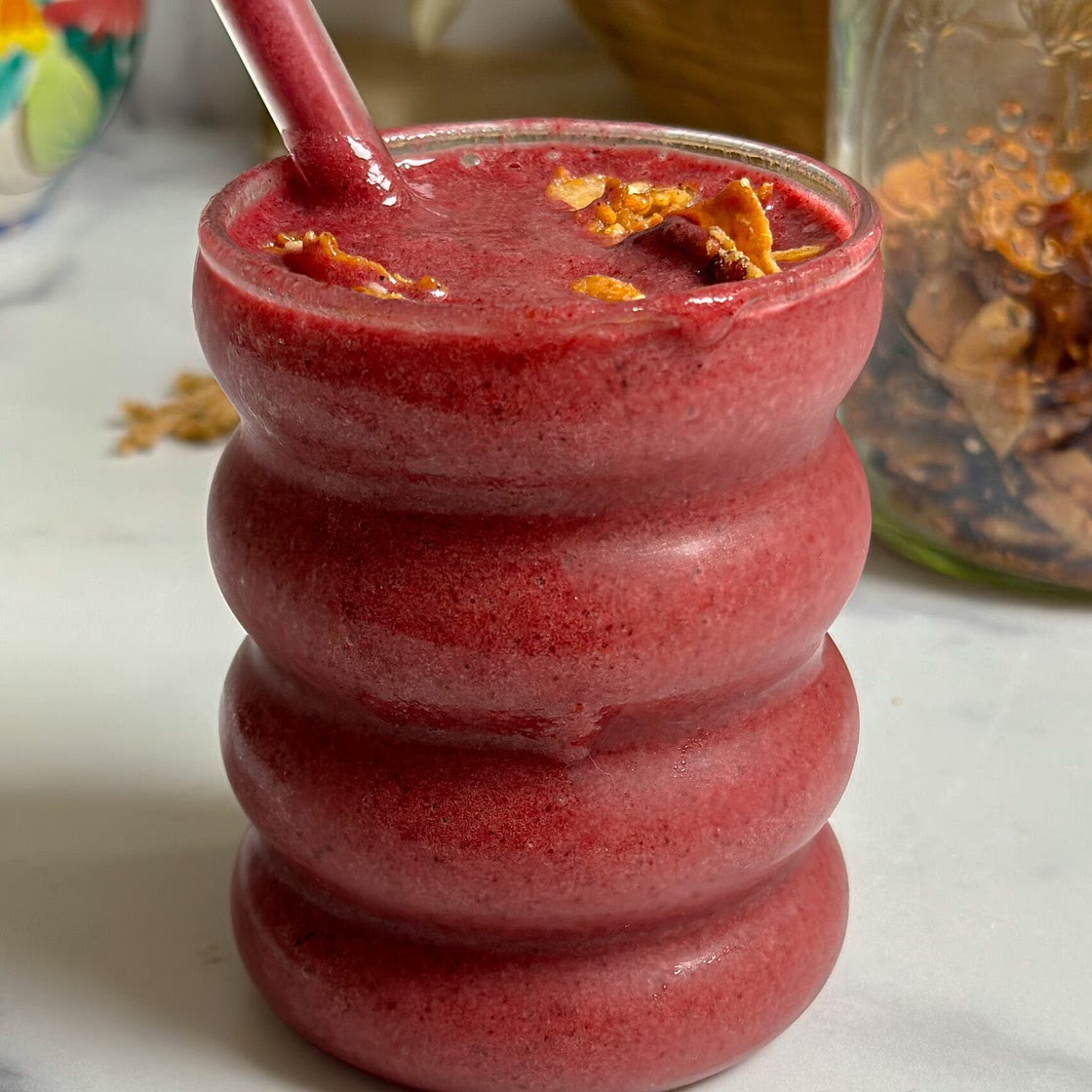 Cherry Cranberry Ginger Smoothie (for hormones & healthy menstrual cycle)