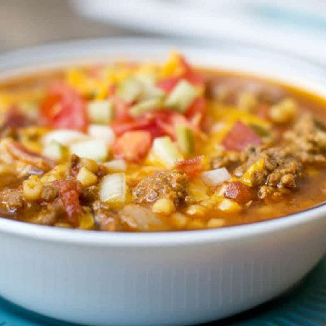 Quick Bacon Cheeseburger Soup Recipe