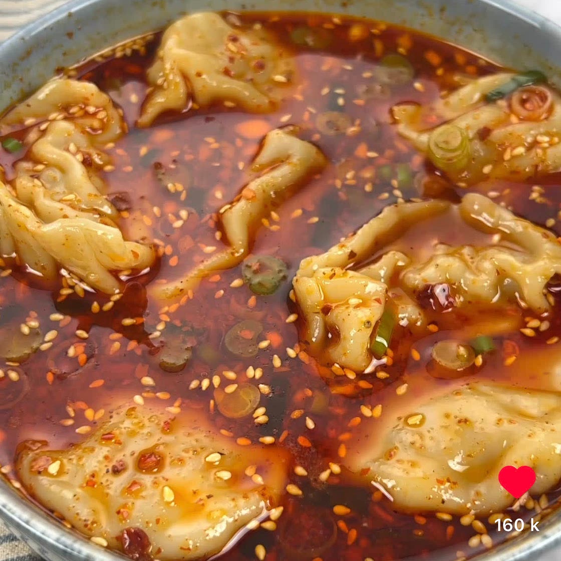 Hot and sour dumpling soup