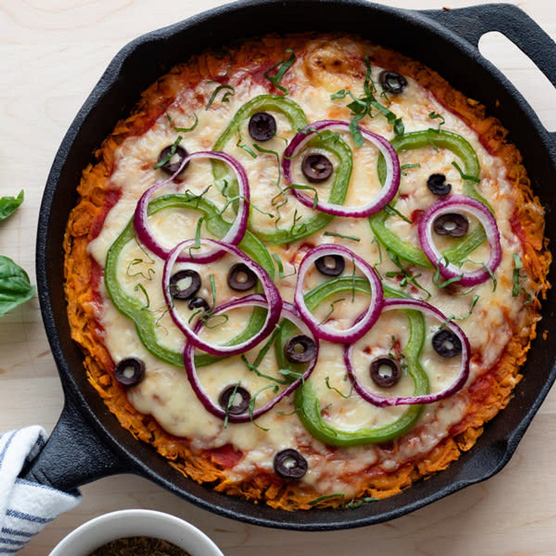 Skillet Sweet Potato "Pizza"