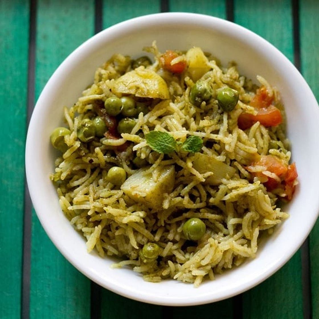 Pudina Rice Recipe | Spicy Pudina Pulao (Mint Rice)