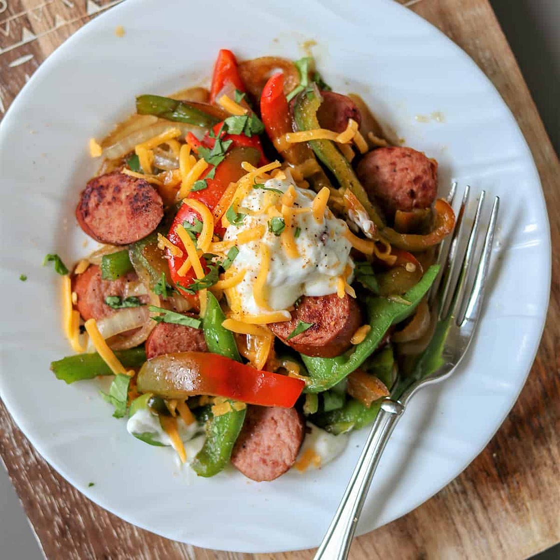 Cajun Style Sausage and Peppers with Onions