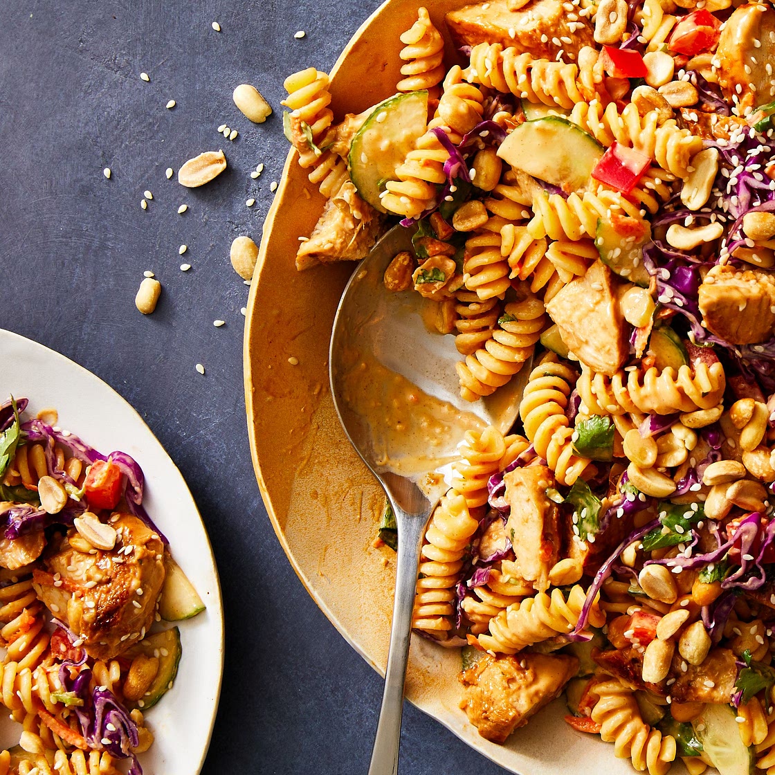 Thai Peanut Chicken Pasta Salad