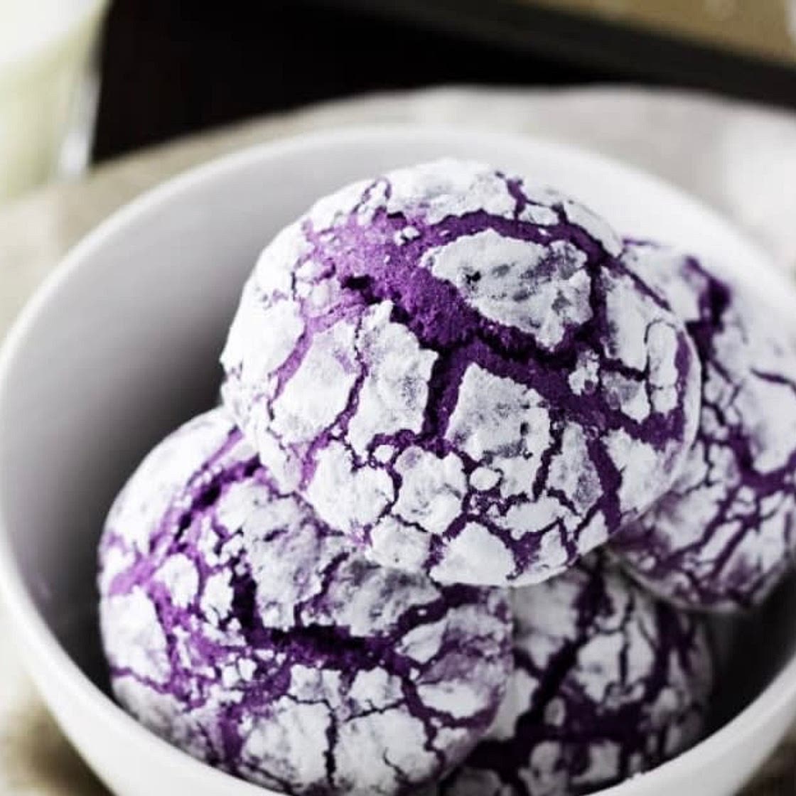 Ube Crinkle Cookies