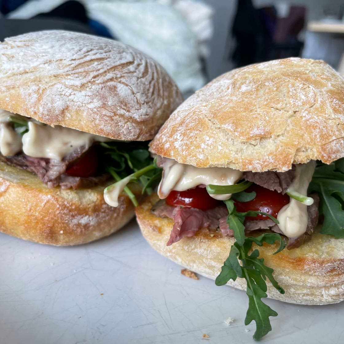 My favourite bread & meat topside sandwich