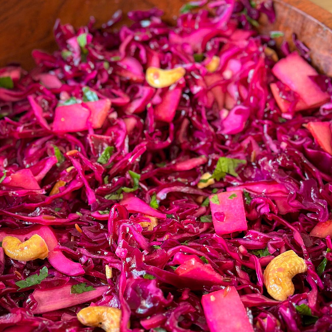 Gut Healing Hot Pink Cabbage Slaw