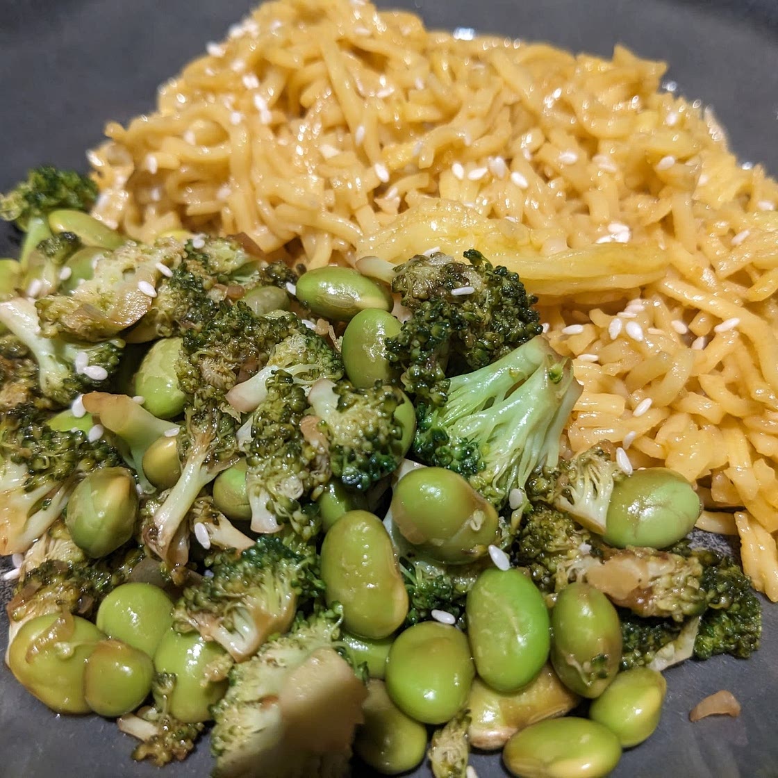 Garlic Sriracha Noodles with Broccolini