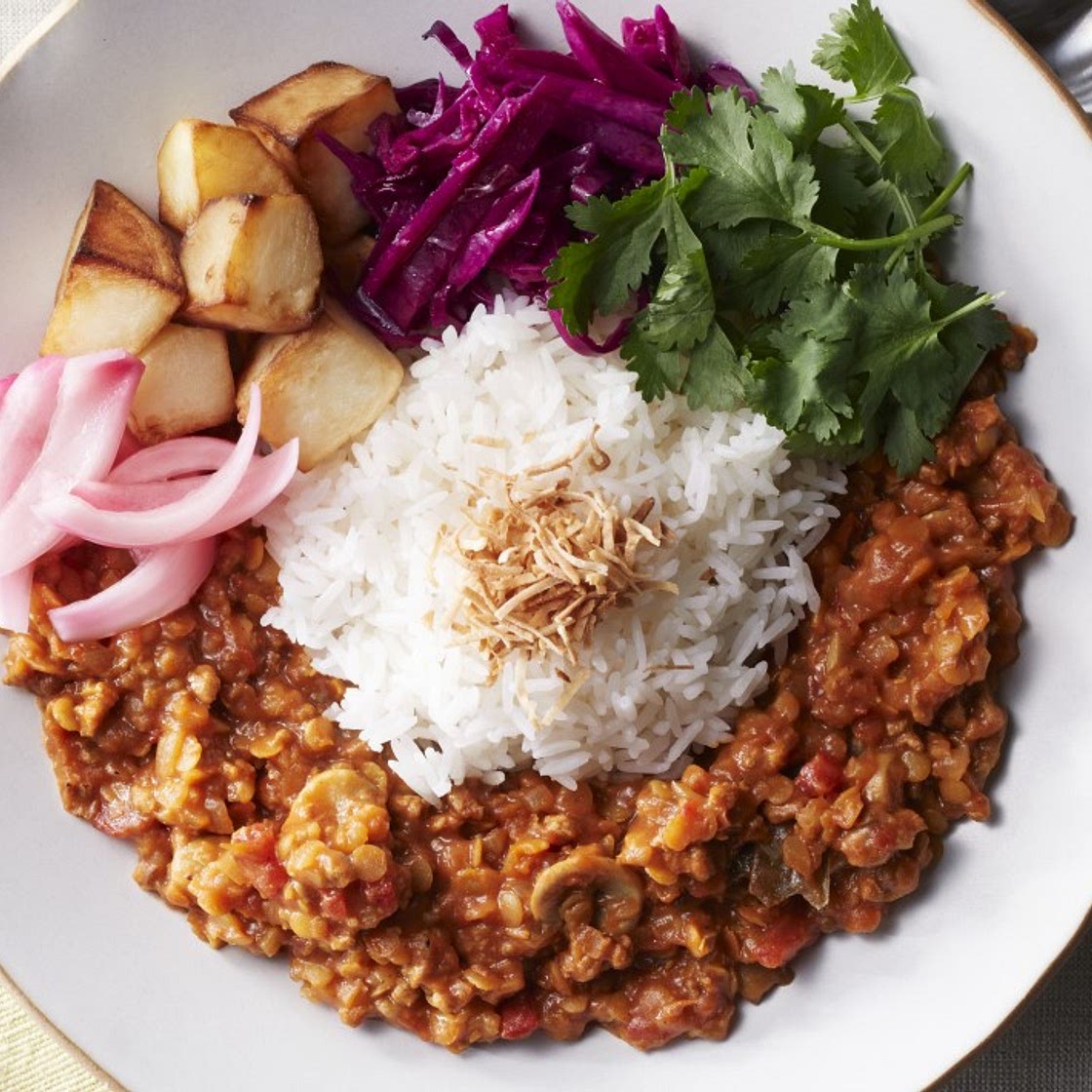 Soy Meat and Lentil Curry (Keema Style)