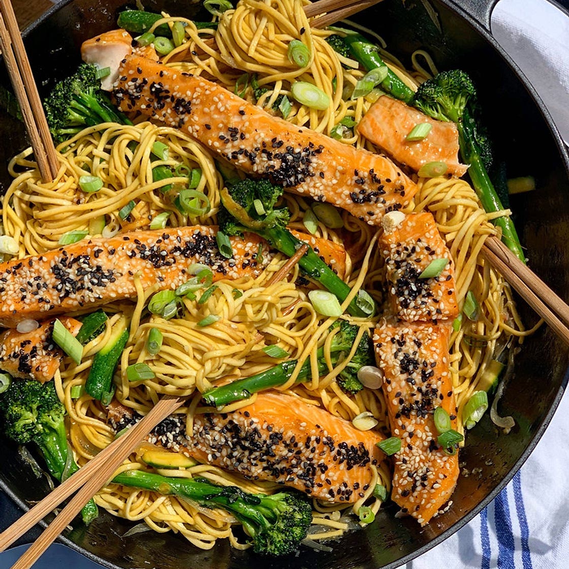 Teriyaki Salmon Noodles