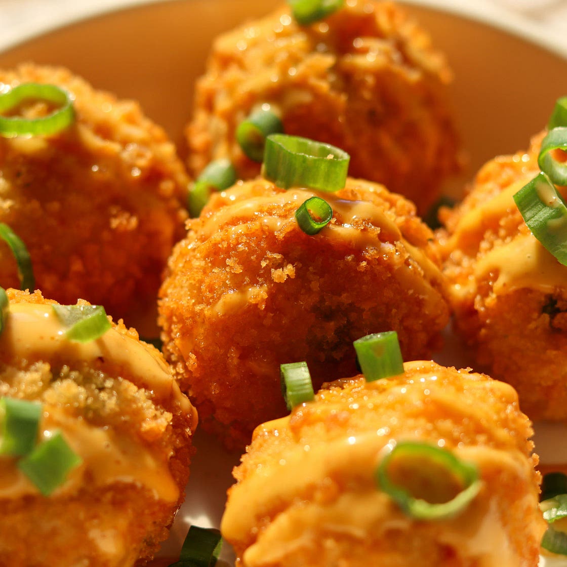 Krab Arancini (inspired by krab rangoons)