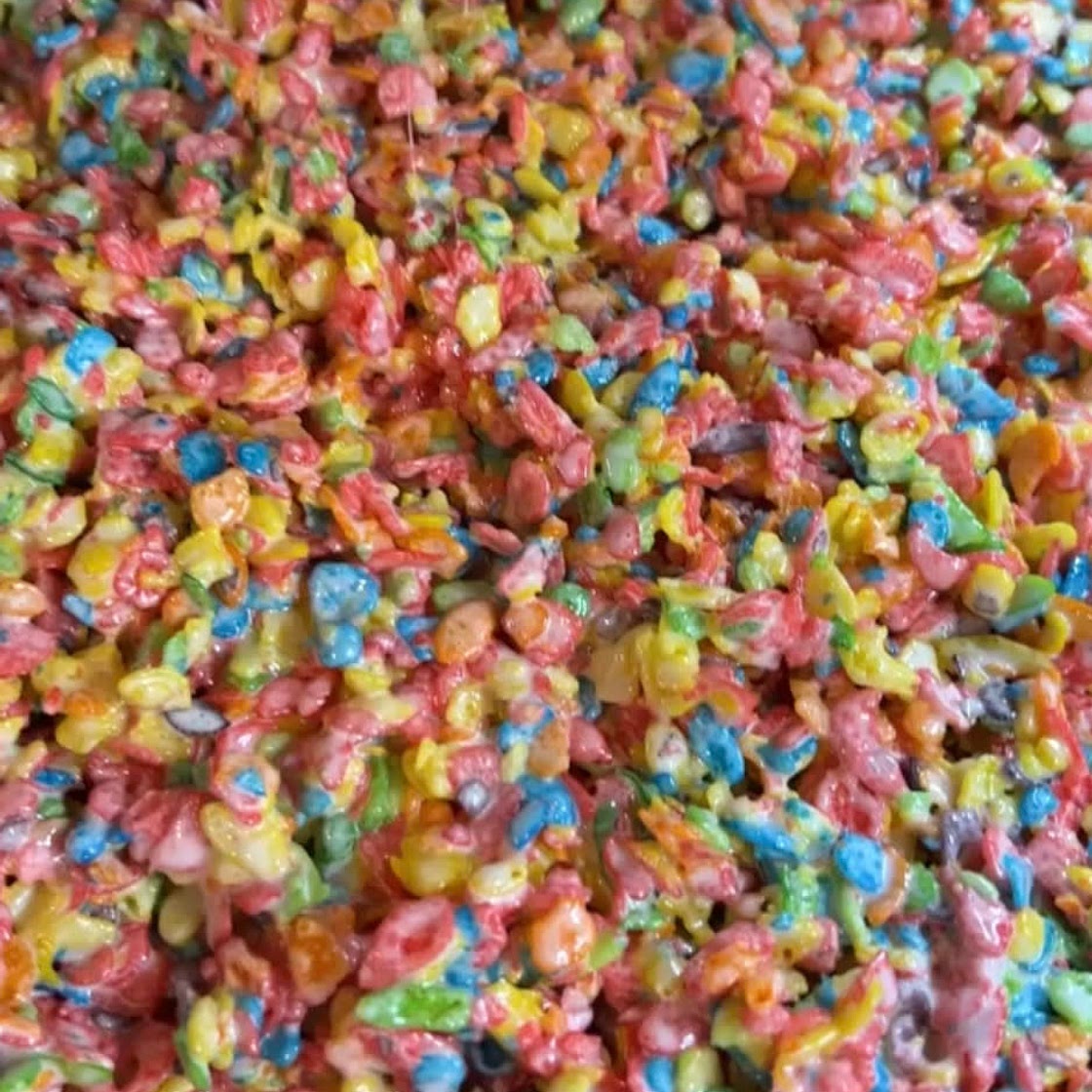 Fruity Pebbles Rice Crispy Treats - howtomakecerealtreats.com