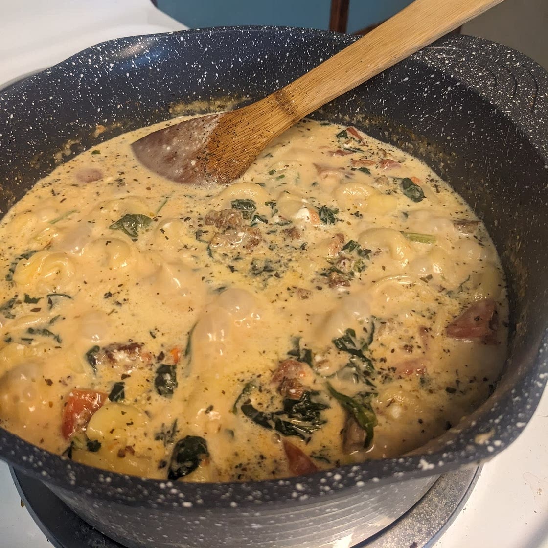 Crockpot Tortellini & Sausage Soup (Creamy & Delish!)