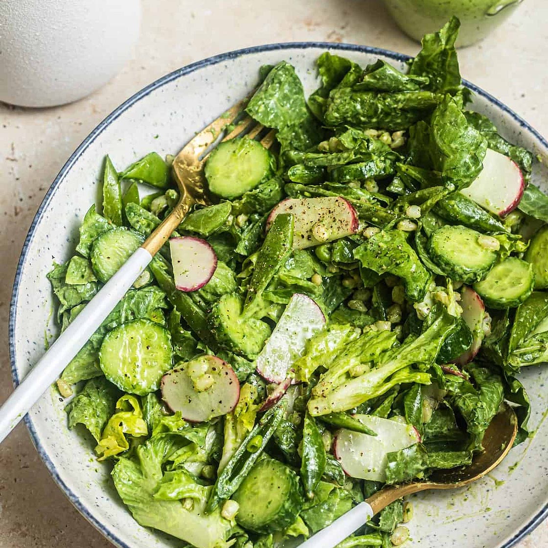 Butter Lettuce Green Goddess Salad