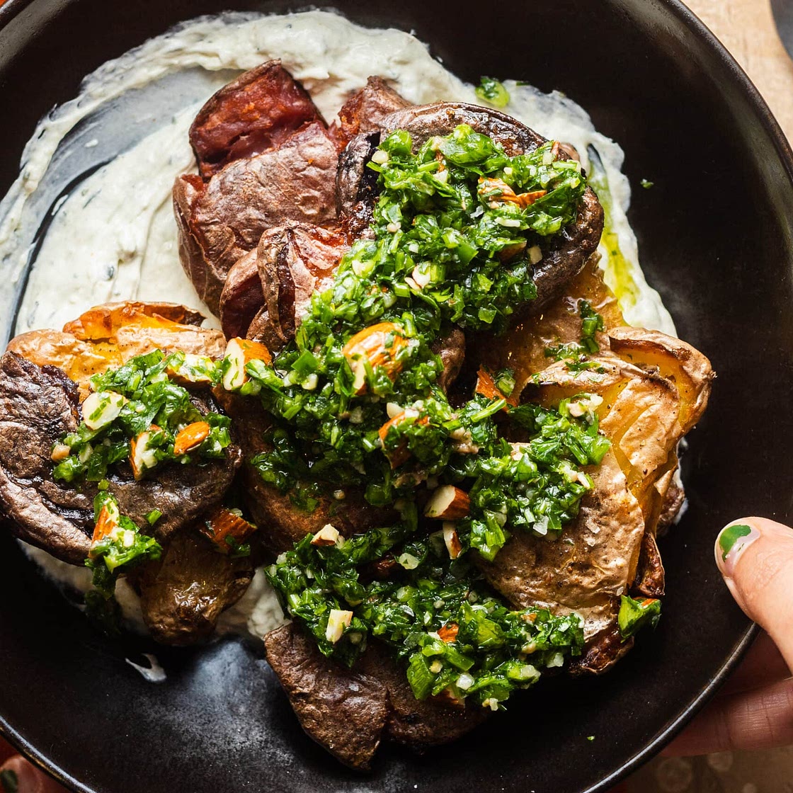 Crispy Smashed Fingerling Potatoes