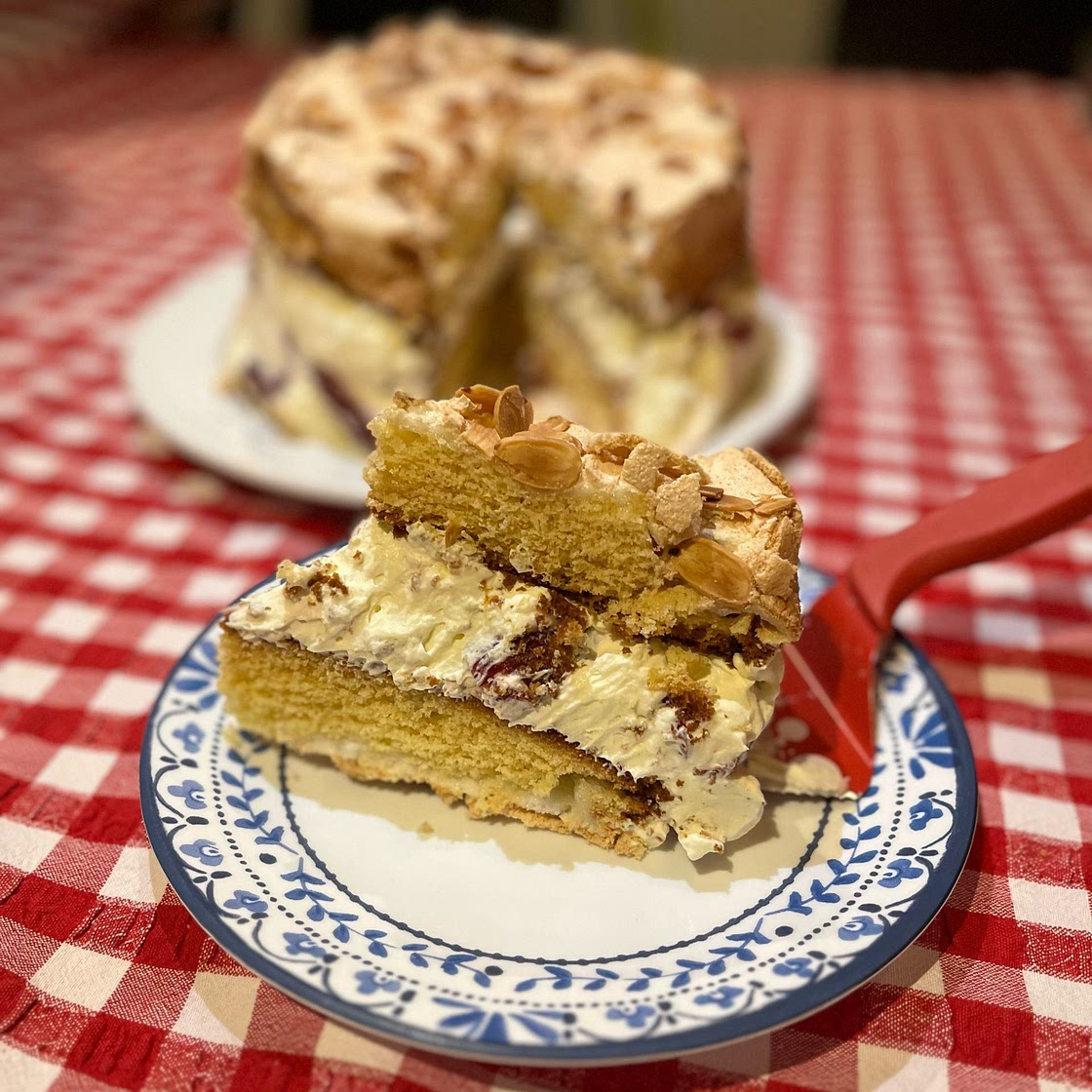 Strawberry Meringue Layer Cake