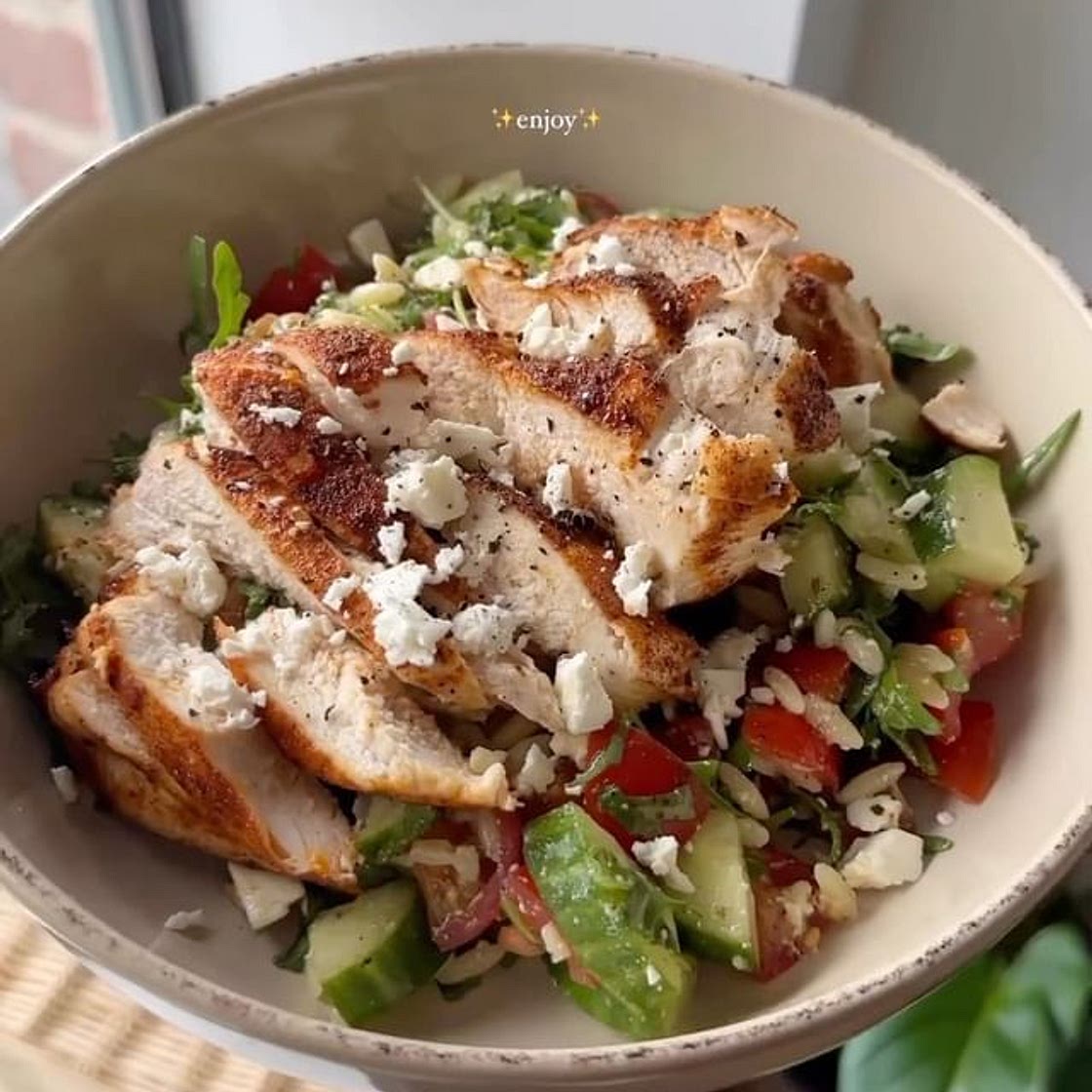 Chicken Feta Orzo Salad