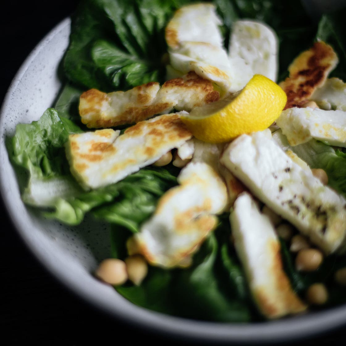 Warm Roasted Veg, Chick Pea & Halloumi Salad