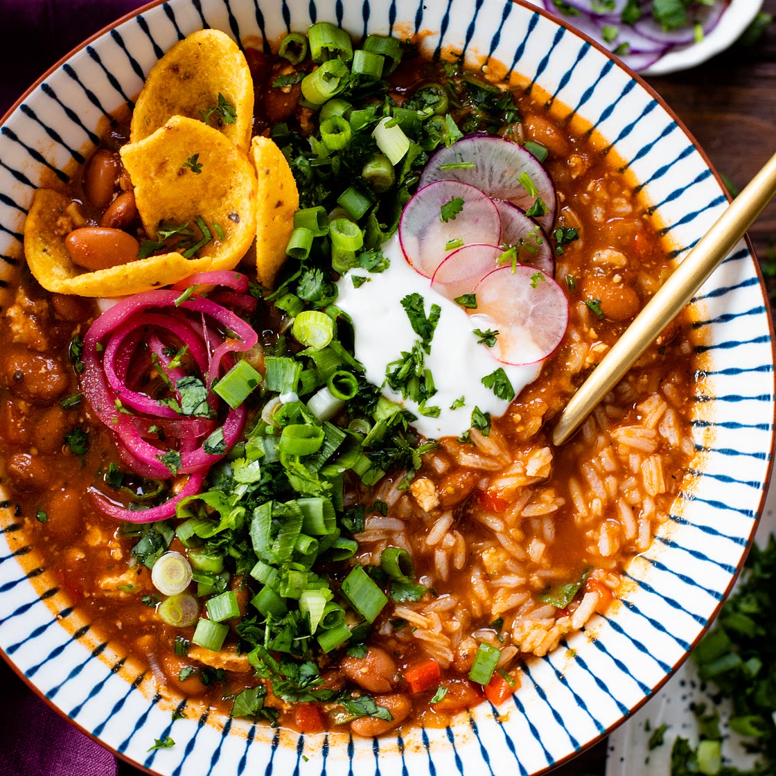 Salsa Verde Bean & Rice Soup