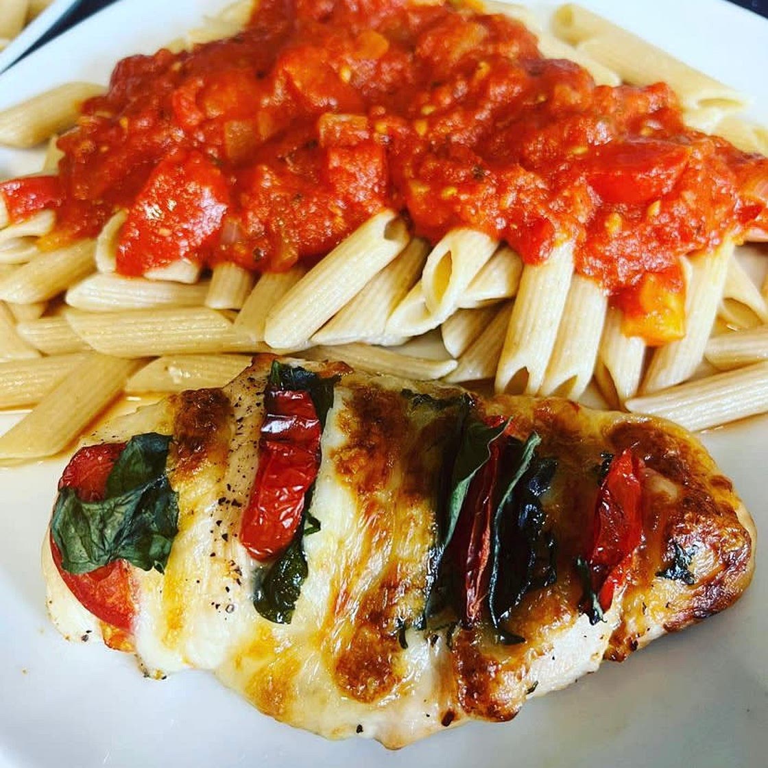 Air fryer caprese chicken
